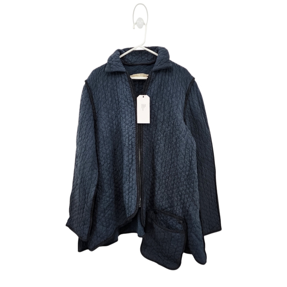 Cynthis Ashby Women's Corbet 100% Cotton Embossed Crinkle Full Zip Jacket - M
